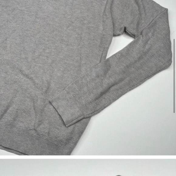 Prana Sweater Milani V Neck Waffle Grey Comfy Lounge Outdoor Hiking Gorp XL New - Picture 6 of 12